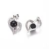 Natural Black Agate Pendants G-L512-O09-2