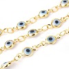 Handmade Evil Eye Lampwork Link Chains CHC-F009-01A-G02-1