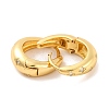 Brass Pave Clear Cubic Zirconia Hoop Earrings for Women EJEW-U015-20G-2