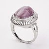 Natural Amethyst Finger Rings X-RJEW-P122-05-2