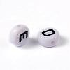 Mixed Letters White Acrylic Horizontal Hole Letter Beads X-PL37C9070-3