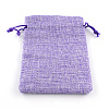 Polyester Imitation Burlap Packing Pouches Drawstring Bags ABAG-R005-9x7-03-1
