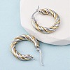 304 Stainless Steel Two Tone Hoop Earrings EJEW-B150-01D-3