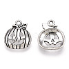 Tibetan Style Halloween Pumpkin Jack-O'-Lantern Alloy Pendants TIBEP-Q050-07AS-2