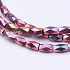 Electroplate Transparent Glass Beads Strands EGLA-E046-F09-3