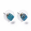 Natural Apatite Ear Studs EJEW-K091-01P-02-2