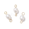 Natural Cultured Freshwater Pearl Rice Connector Charms PALLOY-JF04186-02-1