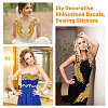 Flower & Leaf Glass Rhinestone Embroidery Cloth Sew on Appliques PATC-WH0008-131-7