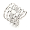 Non-Tarnish 304 Stainless Steel Cross Wide Open Cuff Ring Components RJEW-A043-06P-1