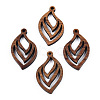 Natural Walnut Wood Pendants WOOD-T023-17-3
