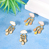 2 Pairs 2 Colors Cloud Alloy Enamel Dangle Stud Earrings for Women EJEW-TA0001-49B-4