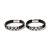 304 Stainless Steel Beaded Link Bracelet with Magnetic Clasp for Men Women BJEW-C021-22-P-1