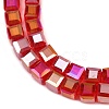 Electroplate Transparent Glass Beads Strands EGLA-B011-07A-AB04-3