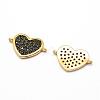 Brass Micro Pave Grade AAA Cubic Zirconia Links ZIRC-G100-27G-NR-1