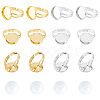 40pcs 2 Colors Adjustable Brass Ring Components and 40Pcs Glass Cabochons DIY-PH0002-70-1