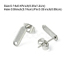 10Pcs 201 Stainless Steel Stud Earring Findings with Hole EJEW-FS0001-14D-4