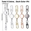 4Pcs 4 Colors Heavy Duty Alloy Retractable Keychain Clasps FIND-SC0004-32-2