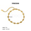 Simple 304 Stainless Steel Heart Link Chain Bracelets PM6439-19-1