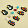 36Pcs 6 Style Food Grade Eco-Friendly Silicone Focal Beads SIL-CA0002-05-3