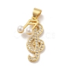 Brass Micro Pave Cubic Zirconia Pendants KK-B059-06G-1