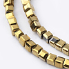 Electroplate Crystal Glass Faceted Cube Beads Strands EGLA-F013-A02-3