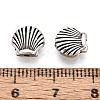 Tibetan Style Textured Alloy Beads TIBEB-T004-01AS-3