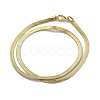 Brass Flat Snake Chain Necklaces for Women NJEW-U035-05G-4