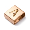 Ion Plating(IP) 304 Stainless Steel Square Slide Charms STAS-L132-13A-RG-2