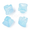 Transparent Spray Paint Glass Beads GLAA-H035-03G-1