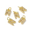 Real 18K Gold Plated Brass Micro Pave Clear Cubic Zirconia Charms KK-E068-VB452-N-4