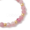 Natural Tourmaline Beaded Stretch Rings for Women RJEW-JR00868-05-4