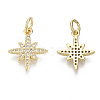 Brass Micro Pave Clear Cubic Zirconia Charms ZIRC-R109-011G-NF-1