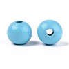 Spray Painted Round Natural Schima Wood Beads WOOD-A018-12mm-09-2