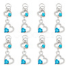 15Pcs Alloy Glass Heart Pendants PALLOY-TAC0254-03-1