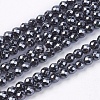 Non-magnetic Synthetic Hematite Beads Strands G-S086-3mm-1