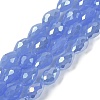 Opaque Solid Color Electroplate Glass Beads Strands EGLA-N013-J8mm-B06-1