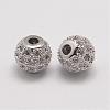 Brass Micro Pave Cubic Zirconia Beads ZIRC-E110-03P-1