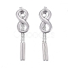 304 Stainless Steel Chain Tassel Earrings EJEW-I248-30-2