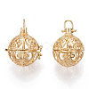 Rack Plating Brass Cage Pendants KK-Q402-01KC-4