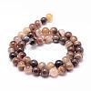 Natural Striped Agate/Banded Agate Bead Strands G-K155-A-8mm-14-2