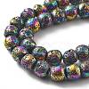 Electroplated Natural Lava Rock Beads Strands G-A251-E01-01G-3