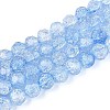 Transparent Crackle Glass Beads Strands GLAA-N053-10mm-04-1