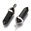 Natural Black Obsidian Double Terminated Pointed Pendants G-F295-04K-2