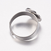 Tarnish Resistant Adjustable 304 Stainless Steel Finger Rings Components X-STAS-F149-20P-3