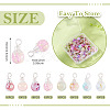 80Pcs 8 Colors Baking Paint Crackle Glass Pendants PALLOY-TAC0186-4