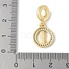 Brass Micro Pave Cubic Zirconia European Dangle Charms ZIRC-I071-24G-3