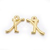 Golden Plated Alloy Letter Pendants X-PALLOY-J718-01G-X-1