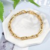 304 Stainless Steel Oval Link  Chain Bracelets for Women Men BJEW-F488-49A-G-1