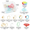 12Pcs 12 Style Cherry & Strawberry & Flower Glass Seed & Polymer Clay Heishi Beaded Stretch Finger Rings RJEW-YW0001-01-3