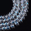 Electroplate Glass Beads Strands X-EGLA-Q062-8mm-A08-1